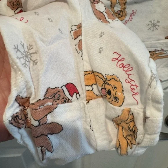 Hollister White Holiday Pajama Shorts with Dogs Print Size L - Picture 8 of 10